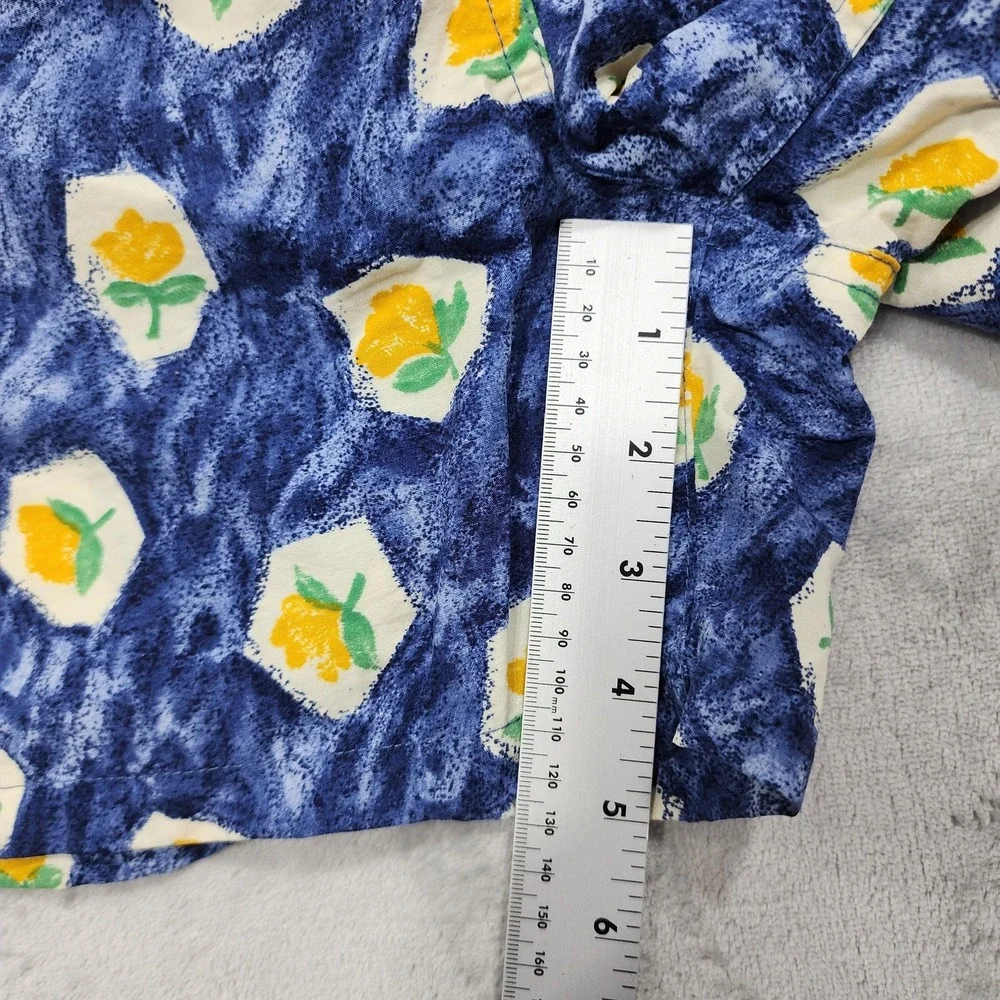 Vintage Faconnable Swim Trunks Men L Blue Floral Lemon Print Lined Pockets Beach